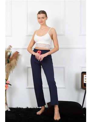 Marsilyan Kadın Pamuklu Alt Pijama Lacivert