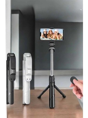 Eco Lounge Selfie Çubuğu Tripod Kumandalı Telefon Tutucu Siyah