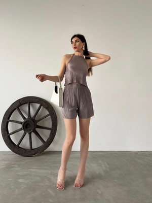 Nido Moda Boyundan Bağlamalı Piliseli Ikili Takım