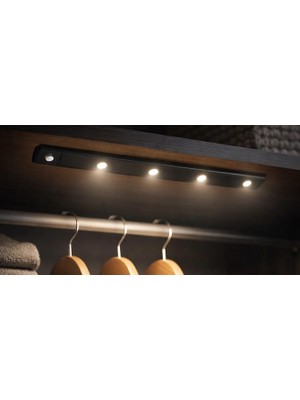 Midas Toptan 1 Adet Cata Ct 2464 Siyah Kasa 3W Şarjlı Sensörlü Dolap Içi LED Lamba 3 Renk Mod Midas