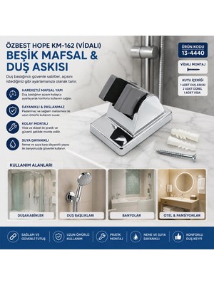 Midas Toptan 25 Adet Vidalı Beşik Mafsal- Duş Askısı BX40 Midas