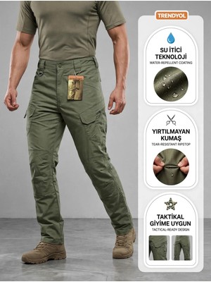 Moda Zengel Taktik Pantolon Outdoor Kargo Cepli Su Itici Yırtılmaz Kumaş (Dar Kalıp)