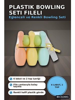 Midas Toptan Plastik Bowling Seti 6 Labut 2 Top 29X20X32 cm - Fileli Spor Oyuncağı, 18 Ay+ BX-313641 Midas