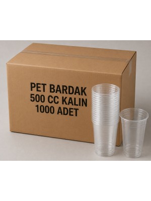 Antpap Ambalaj 500 cc Pet Bardak 1000 Adet – Kalın 16 Oz Şeffaf Plastik Bardak