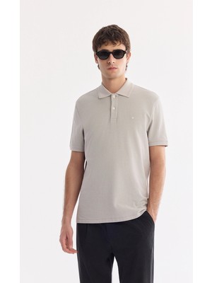 AVVA Erkek Taş Kıvrılmaz Polo Yaka %100 Pamuk Basic Regular Fit T-Shirt B001032