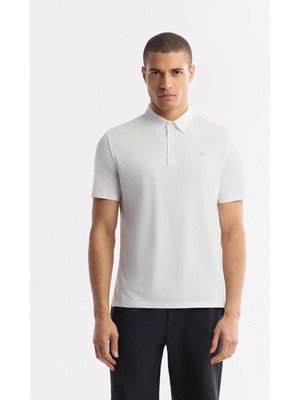 AVVA Erkek Beyaz Kıvrılmaz Polo Yaka Teknik Kumaş Regular Fit T-Shirt A51Y1155