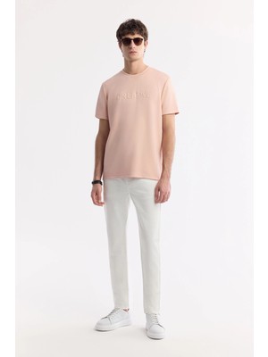 AVVA Erkek Ekru Klasik Bel Pamuklu Elastan Berlin Slim Fit Jean Pantolon A51Y3551