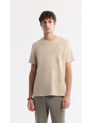 AVVA Erkek Vizon Baskılı Bisiklet Yaka İnterlok Regular Fit T-Shirt A41Y1175