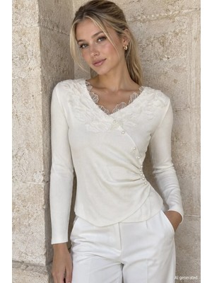 Gülseli Inci Detaylı Triko Bluz P-00023204
