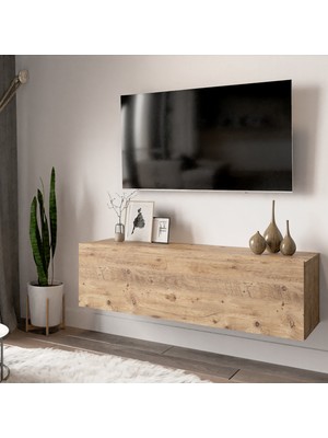 L'occi Concept Delphin 100 cm Modern Tasarımlı Kapaklı TV Ünitesi DLP12-A Suntalam Çam Renk