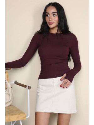 Gülseli Kadın Bisiklet Yaka Likralı Bluz P-00023181