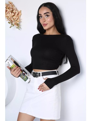Gülseli Kadın Bisiklet Yaka Likralı Bluz P-00023181