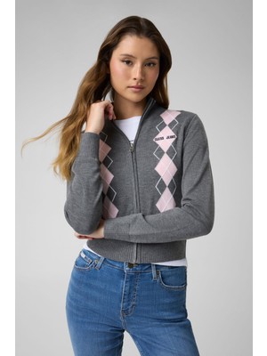 Guess Gj Ls Mn Argyle Zıpped Swtr