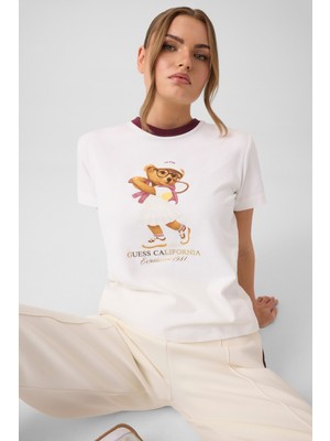 Guess Tennıs Lady Bear Ss T-Shırt