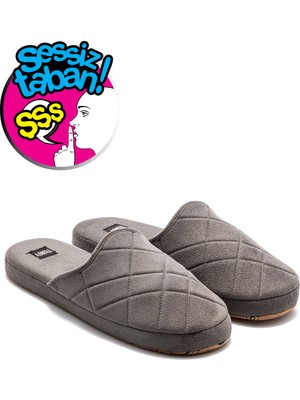 Twigy Bako Sessiz Taban Erkek Ev Terliği Gri 41/46