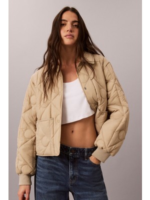 Calvin Klein Lw Short Aop Quılted Lıner Jacke