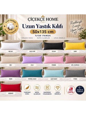 ÇİÇEKCE HOME Çiçekce Home Yastık Kılıfı 1 Adet 50X135 Uzun Yastık Kılıfı Çeşitleri Fermuarlı