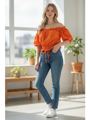 Grizum Crop Büzgülü Tshirt