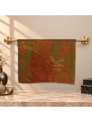 E38 El Işçiliği Kadın Renkli Ebru Fular 175*35 CM-6713