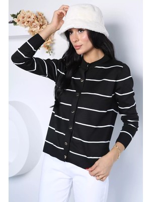 Gülseli Kadın Çizgili Triko Hırka P-00023167