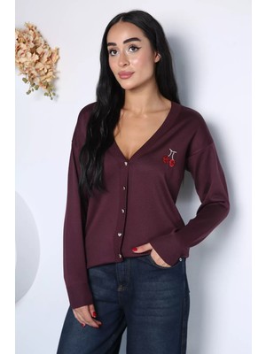 Gülseli Kadın Işlemeli Triko Hırka P-00023168