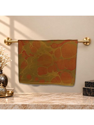E38 El Işçiliği Kadın Renkli Ebru Fular 175*35 CM-6710