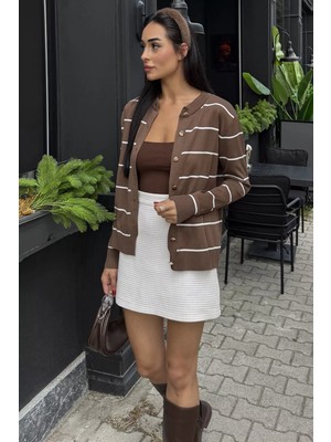 Gülseli Kadın Çizgili Triko Hırka P-00023167
