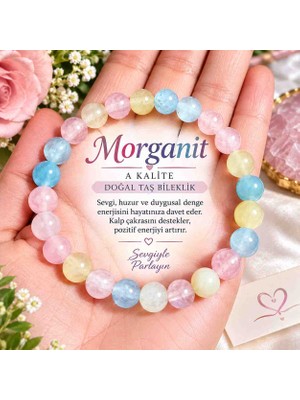 Best Bioenerji Taş Terapi A Kalite Morganit Doğal Taş Bileklik – Zarafetin ve Sevginin Taşı