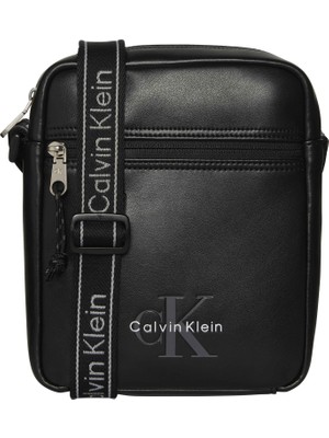 Calvin Klein Calvın Kleın Erkek Marka Logolu Günlük Kullanıma Uygun Siyah Omuz Çantası LV04D3418G Ub1