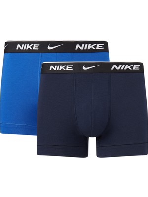 Nike Nıke Erkek Marka Logolu Elastik Bel Bantlı Mavi Boxer NQ00KE1288 410