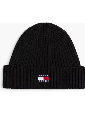 Tommy Hilfiger Tommy Hılfıger Erkek Marka Logolu Günlük Kullanıma Uygun Siyah Bere AM0AM13669 Bds