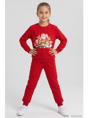 Kinderos Noel Baba Baskılı Yılbaşı Çocuk Ikili Takım - 26K 30854