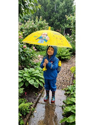 Lutara (Düdük Hediyeli)72 cm Koruma Kılıflı  Desenli Çocuk Şemsiyesi Yağmur Kış  Sonbahar Çocuk Bebek