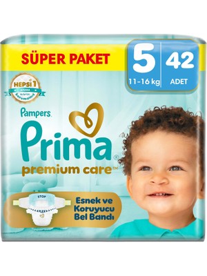 Prima Premium Care Süper Paket 5 Numara 42 Adet Bebek Bezi