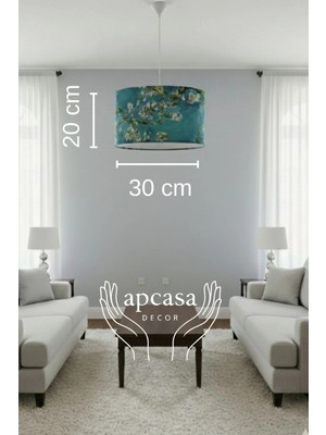 Apcasa Decor Van Gogh Badem Çiçekleri Sarkıt Avize 30 x 20 cm