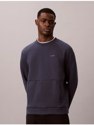Calvin Klein Calvın Kleın Erkek Marka Logolu Günlük Kullanıma Uygun Mavi Sweatshirt LVGMF6W301 Ccı