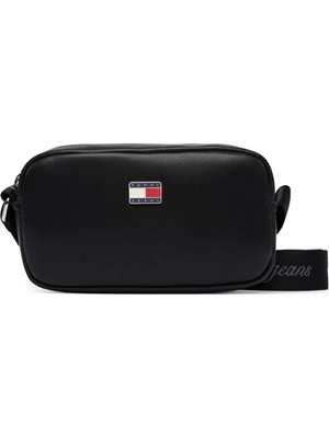 Tommy Hilfiger Tommy Hılfıger Kadın Marka Logolu Günlük Kullanıma Uygun Siyah Omuz Çantası AW0AW19042 Bds