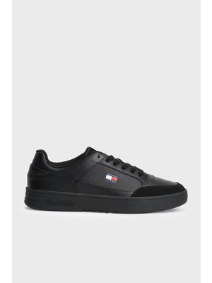Tommy Hilfiger Tommy Hılfıger Erkek Marka Logolu Günlük Kullanıma Uygun Siyah Sneaker EM0EM01792 Bds