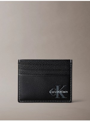 Calvin Klein Calvın Kleın Erkek Marka Logolu Pürüzsüz Yüzeyli Birden Fazla Kart Yuvalı Siyah Kartlık LV04D1269G Ub1