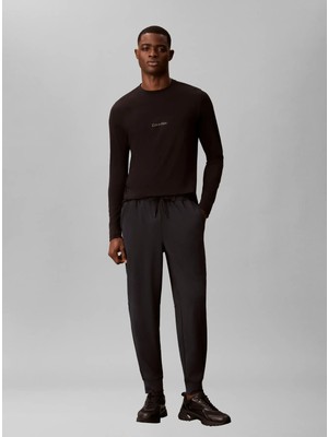 Calvin Klein Calvın Kleın Erkek Marka Logolu Günlük Kullanıma Uygun Siyah Pantolon LVGMF6P601 Ub1
