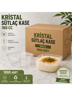 Antpap Ambalaj 160 cc Kristal Sütlaç Kase 1000 Adet – Şeffaf Plastik Kase