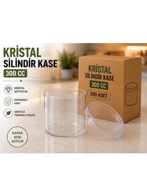 Antpap Ambalaj Silindir Kristal Kase 200 Adet – Şeffaf Plastik Servis Kasesi