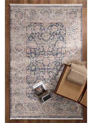 Mariesse Home Verona Serisi Vintage Modern Eskitme Etnik Desenli Otantik Dokuma Salon Halısı