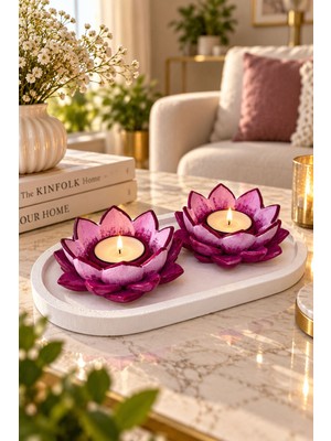 Bubu Home Lotus Harmonisi 2limumluk Tabaklı Set Pembe
