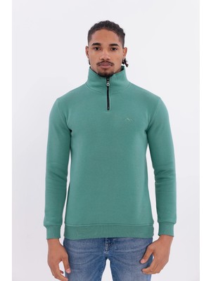 S4 Yarım Fermuarlı 3 Iplik Şardonlu Sweatshirt