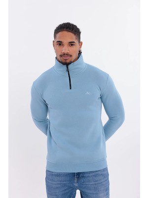 S4 Yarım Fermuarlı 3 Iplik Şardonlu Sweatshirt
