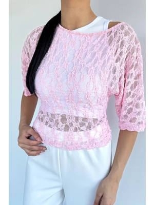Gülseli Kadın Atlet Kombinli Dantel Bluz P-00022392