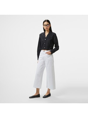 Guess Bellflower Crop Wide  Kadın Beyaz Jean