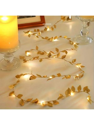 Pileli Store 3 Metre Yaldızlı Gold LED Işık – Dekoratif Ortam ve Yılbaşı Aydınlatması (4887)