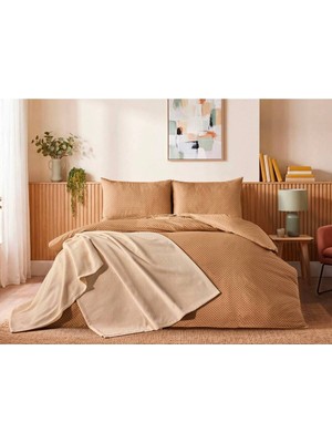 Doqu Home Casual Nevresim Takımı / Yatak Örtüsü Seti Tek Kişilik - Vizon